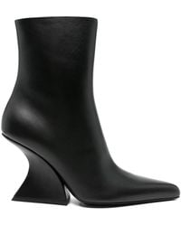 Mugler - 100 Mm Laarzen Met Bewerkte Hak En Puntige Neus - Lyst
