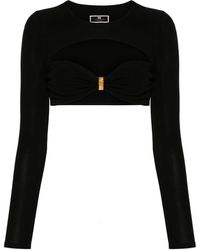 Elisabetta Franchi - Cropped-Top mit Cut-Outs - Lyst
