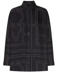 TOTEME - Monogram-Embroidered Silk Shirt - Lyst