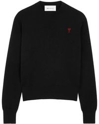 Ami Paris - Crewneck Sweater With Contrasted "Ami De Coeur - Lyst