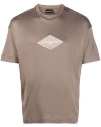 Emporio Armani - Logo-embroidered Short-sleeve T-shirt - Lyst