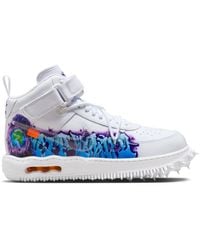 NIKE X OFF-WHITE - Graffiti Leather Air Force 1 Sneakers - Lyst