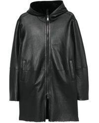 Tagliatore - Veste En Cuir Wilson À Capuche - Lyst