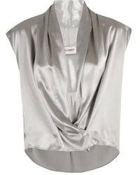 Alberta Ferretti - Draped Satin Top - Lyst