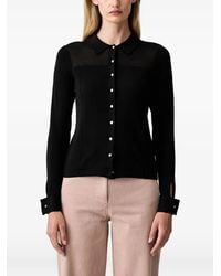 DKNY - Sheer-Panel Button-Up Cardigan - Lyst