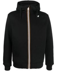 K-Way - Stripe-Trim Zip-Up Hoodie - Lyst