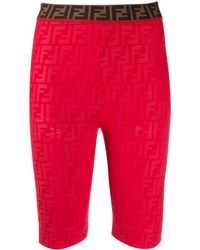 Fendi Playsuit Met Logo Reliëf - Rood