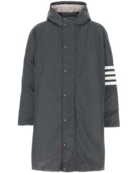 Thom Browne - Abrigo con capucha y detalle de rayas RWB - Lyst