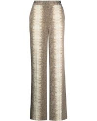 Twinset - Lizard-Skin Effect Satin Trousers - Lyst