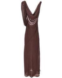 ANDAMANE - Drapiertes Midikleid mit Bindedetail - Lyst