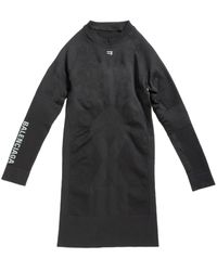 Balenciaga - Long-Sleeved Ribbed Minidress - Lyst