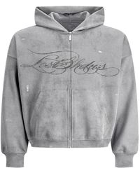 LOSTSHDWS - Distressed Script Hoodie - Lyst
