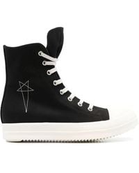 Rick Owens - Logo-Embroidered High-Top Sneakers - Lyst