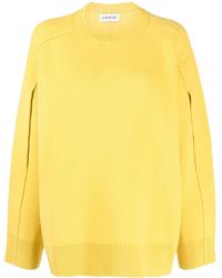 Lanvin - Round Neck Cocoon Cape Jumper Clothing - Lyst