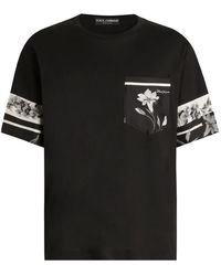 Dolce & Gabbana - Cotton And Silk T-Shirt With Print - Lyst