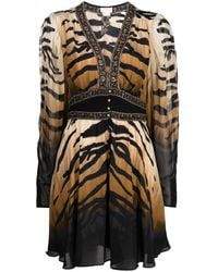 Camilla - Vestido corto con estampado de tigre - Lyst