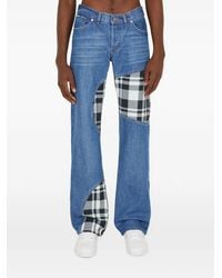 (DI)VISION - Checked-Panel Patchwork Jeans - Lyst