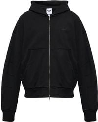 adidas - Premium Essentials Cropped Full-Zip Hoodie - Lyst