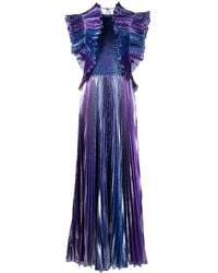 Alberta Ferretti - Ruffle-Detail Sleeveless Dress - Lyst