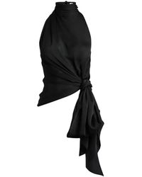 Balmain - Open-Back Silk-Chiffon Top - Lyst
