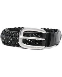 Golden Goose - "Braided Houston" Washed Leather With Micro Studs Belt - Lyst