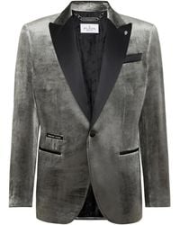 Philipp Plein - Contrast-Lapel Velvet Blazer - Lyst