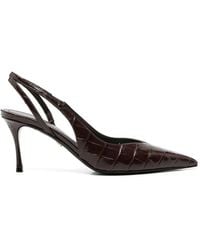 Ferragamo - Slingback-Pumps Mit Kroko-Effekt - Lyst