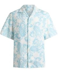 Etro - Linen Bowling Shirt With Paisley-Motif - Lyst