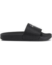 Giuseppe Zanotti - Brett Logo-Embellished Leather Slides - Lyst