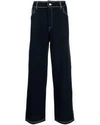 Barrie - Contrast-Stitching Denim-Effect Trousers - Lyst