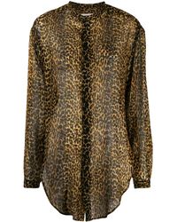Saint Laurent - Leopard-print Wool Shirt - Lyst