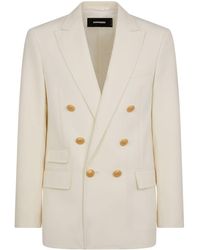 DSquared² - Double-breasted Virgin Wool-blend Blazer - Lyst