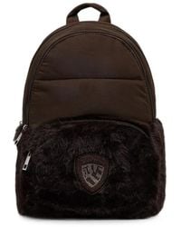 Blauer - Faux-Fur Logo-Patch Backpack - Lyst