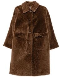 Manzoni 24 - Shearling Button-Up Coat - Lyst