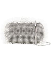 Self-Portrait - Bolso de mano con detalles de encaje y cristal - Lyst