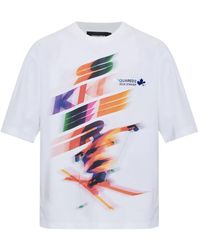 DSquared² - T-Shirt En Coton À Imprimé Graphique - Lyst