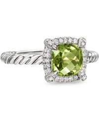 David Yurman - Petite Chatelaine ペリドット&ダイヤモンド リング 7mm スターリングシルバー - Lyst