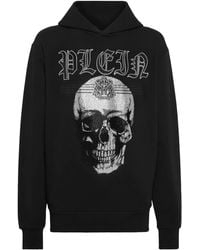 Philipp Plein - Skull-Print Rhinestone-Embellished Hoodie - Lyst