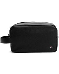 Tommy Hilfiger - Leren Toilettas Met Rits - Lyst