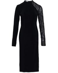 Stella McCartney - Miracle Lace-Trim Crepe Midi Dress - Lyst
