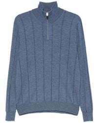 Canali - Ribbed Quarter-Zip Sweater - Lyst