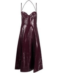 STAUD - Abstract Faux-leather Dress - Lyst