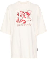 Palm Angels - T-shirt Met Draak Monogram - Lyst
