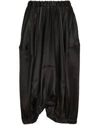 COMME DES GARÇON BLACK - Satin Draped Midi Skirt - Lyst