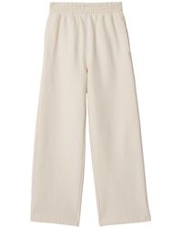 Burberry - Logo-embroidered Cotton Track Pants - Lyst