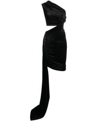 Rick Owens - Draped-Detail Velvet Midi Dress - Lyst