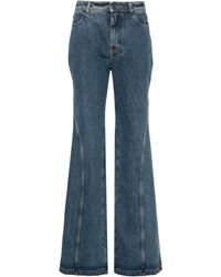 Del Core - Panelled Stonewashed Flared Jeans - Lyst