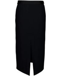 Tom Ford - Satin-Trim Pencil Midi Skirt - Lyst