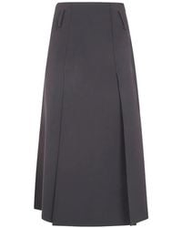 DR. HOPE - Pleated A-Line Midi Skirt - Lyst