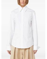 Sportmax - Pointed-Collar Long-Sleeve Shirt - Lyst